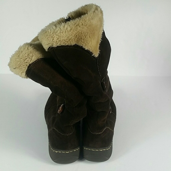 BareTraps Boots Esha Brown Suede Leather Faux Fur - Picture 5 of 8